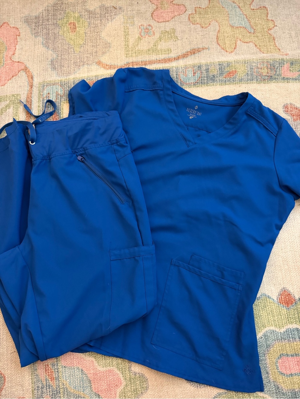 Med Couture Royal Blue Women's Scrub Top & Pants Set